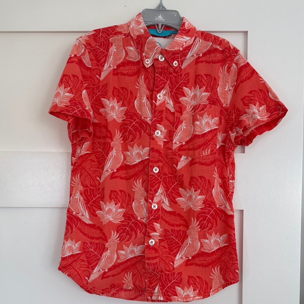 VGUC Boys Boden Red Tropical Print Shirt size 8-9
